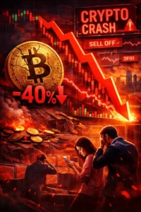 Read more about the article Harga Bitcoin Jatuh 40%, Sentuh Level Terendah 15 Bulan Tekanan Berat di Pasar Kripto