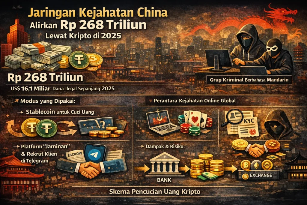 Skema Pencucian Uang: Jaringan Kejahatan Berbahasa China dan Rp 268 Triliun Kripto di 2025